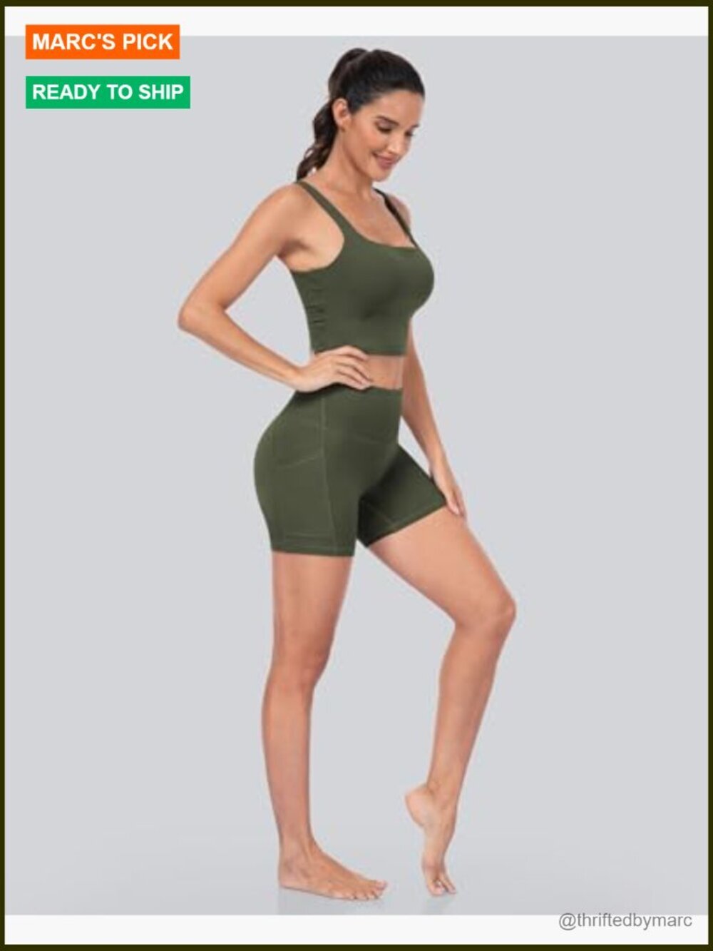 6 Pack High Waisted Biker Shorts with Pockets Tummy Control Yoga Workout - Picture 4 of 6